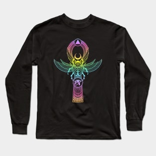 Egyptian Ankh with Scarab Long Sleeve T-Shirt